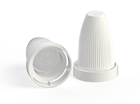 Tapas plásticas con precinto inviolable para nuestros frascos boca 15 mm. con cremallera. Código: T-1506